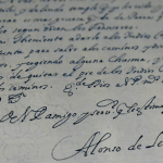 Photograph of Alonso de Leon manuscript letter.